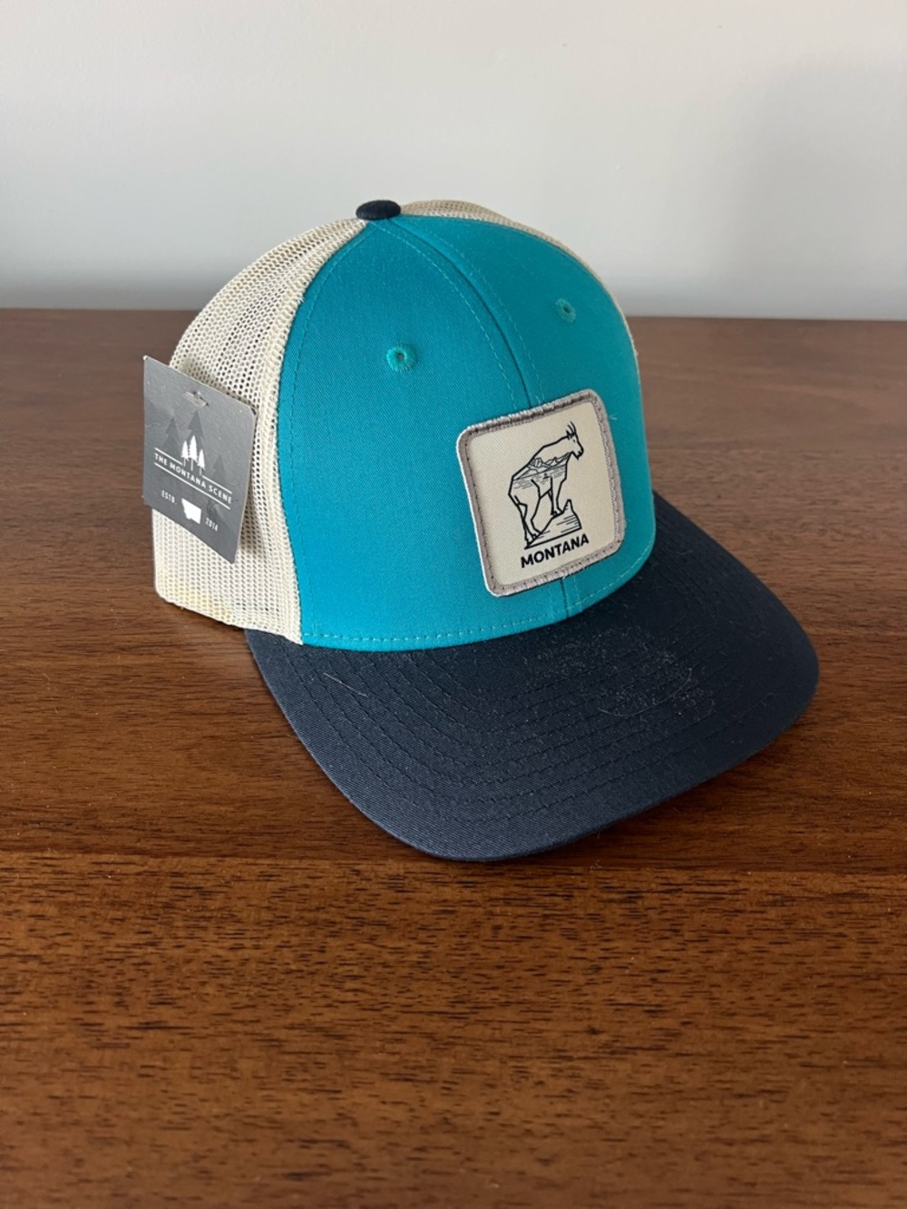 Montana Patch Trucker Hat — Teal, Navy & Cream